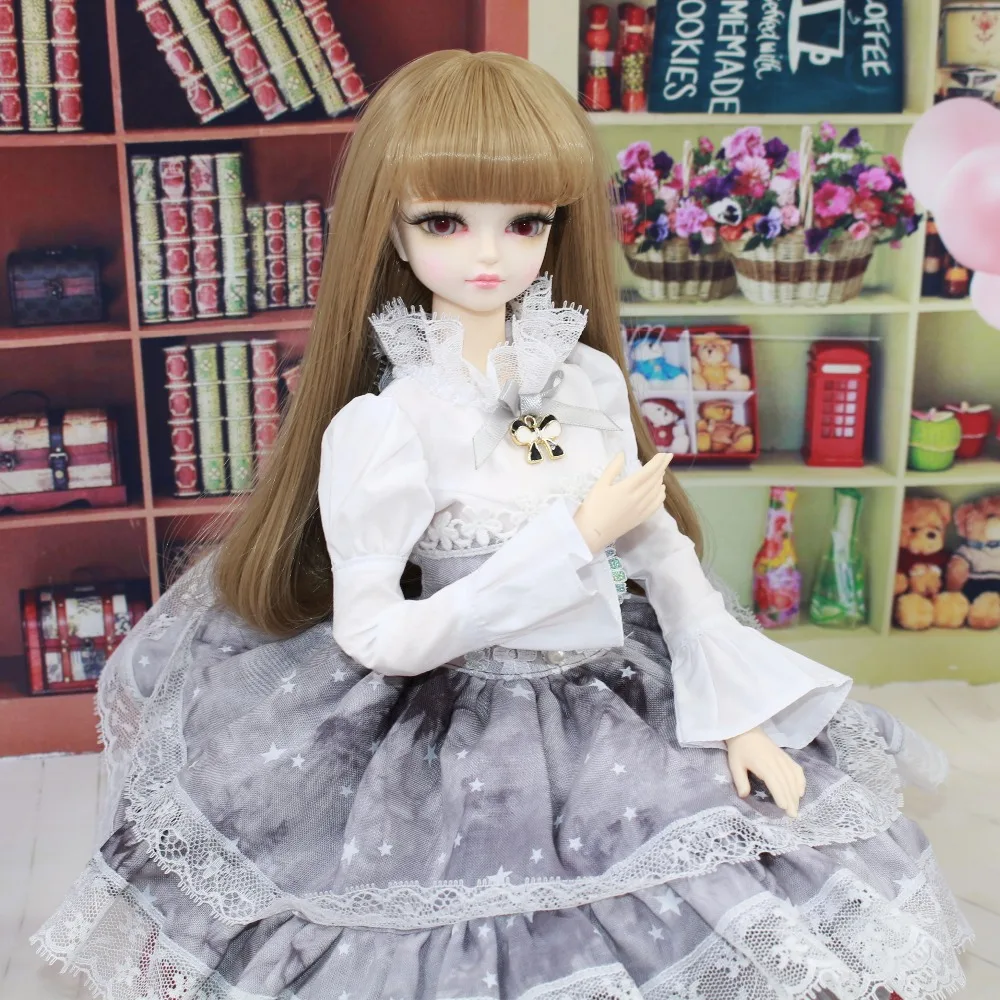 Forturn days только для 1/4 bjd 45 см Кукольное свадебное платье белая рубашка серая юбка Леди кружева принцесса костюм одежда