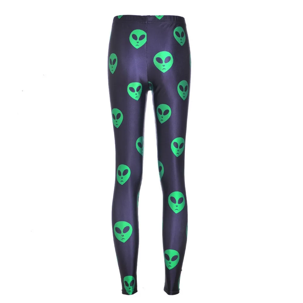 2017 женские зеленые Леггинсы с принтом головы призрака облегающие тонкие