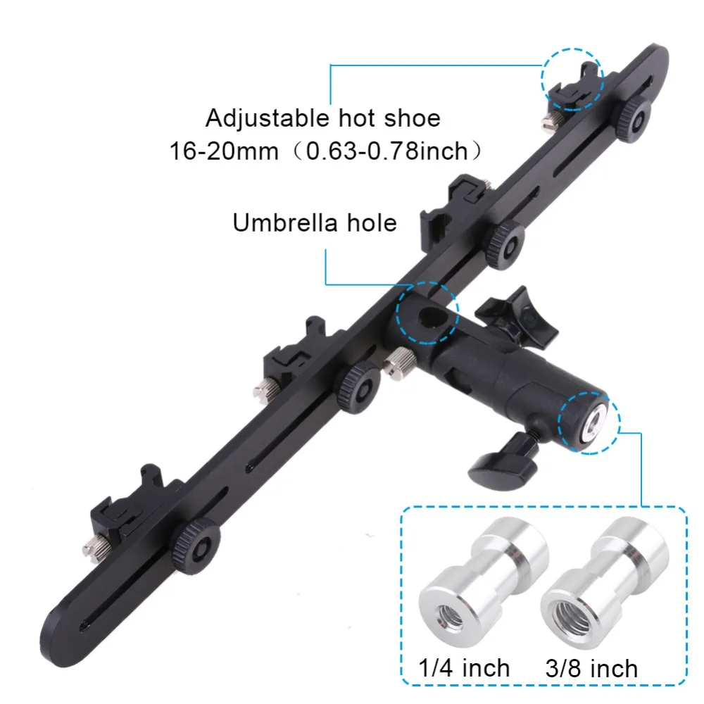 Двойной держатель Горячий башмак для вспышки Speedlite и зонта Портативный