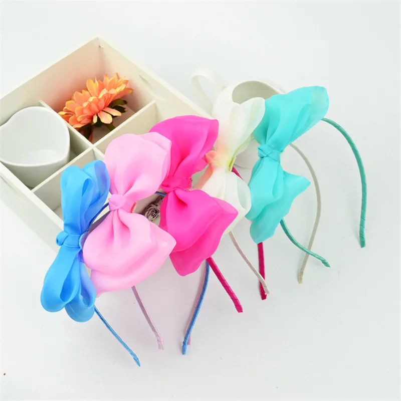 Детские украшения для волос с большим бантом заколки Твердые ленты девочек