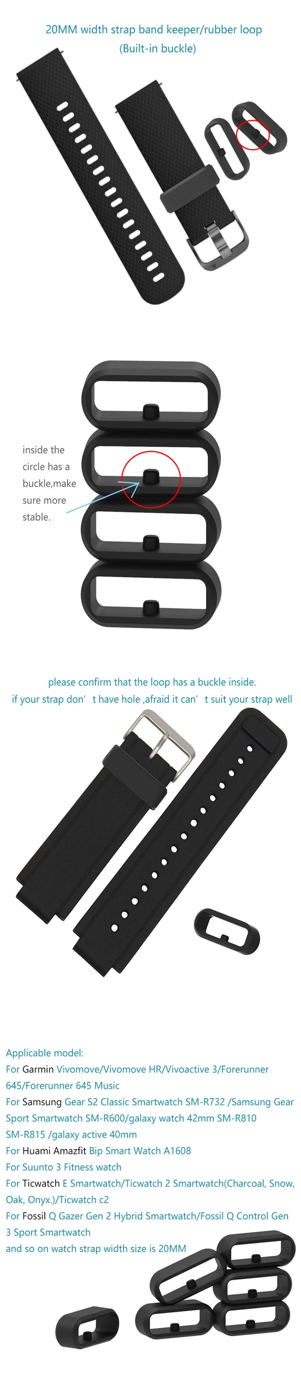 ECSEM силиконовый ремешок хранитель для Garmin Vivomove HR/vivoactive 3 ремешок резиновая петля для Forerunner 645 аксессуары для музыкальных часов