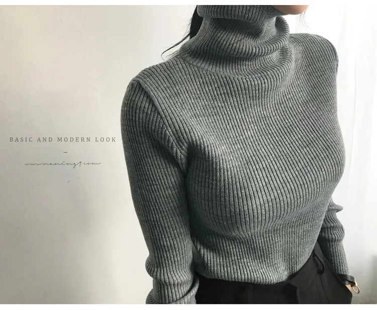 Женский трикотажный пуловер облегающий базовый свитер розового черного серого