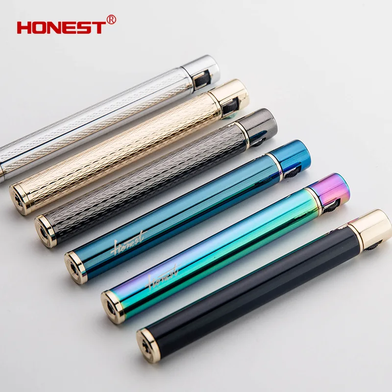 Тонкие многоразовые газовые зажигалки Honest Mini для мужчин и женщин креативная