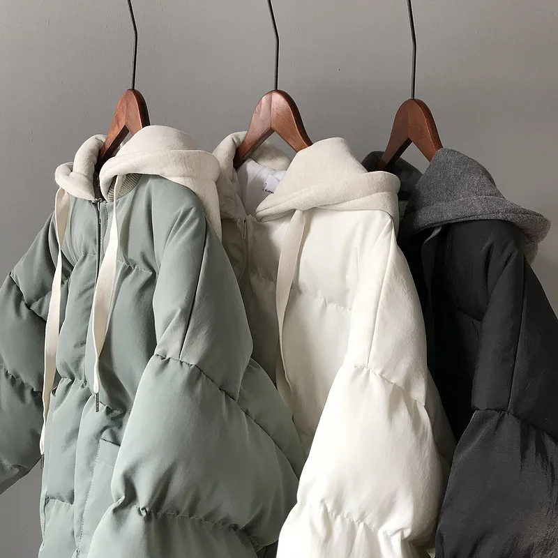 Куртка женская с капюшоном однотонная Корейская 2018 | Женская одежда