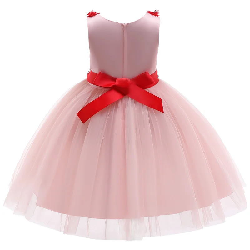 Летний костюм vestidos Детские платья для девочек с цветочным принтом и бантом