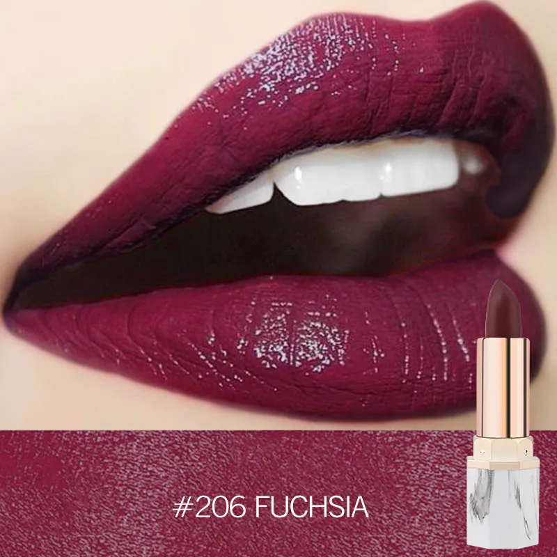206 KIMUSE 3 Colors Waterproof Lipstick Long Lasting Liquid Matte Lipstick Kit Cosmetics Women Fashion Lip Maquillage Makeup Gift - Color: 206