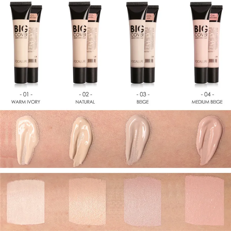 

Focallure Face Concealer Cream 4Color Full Cover Makeup Liquid Concealer Face Foundation Contouring Concealer Makeup Cosmetics