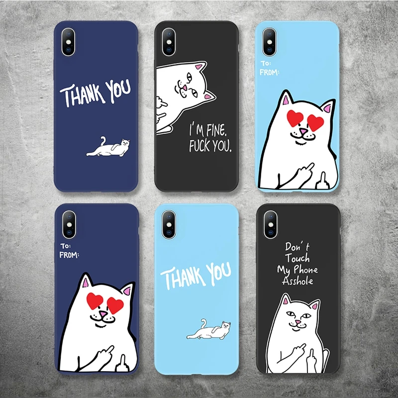 Lovebay мягкий чехол для телефона с кошкой для iphone 7 8 6 6S Plus 5 5S SE XS Max XR X мультяшный силиконовый чехол для телефона