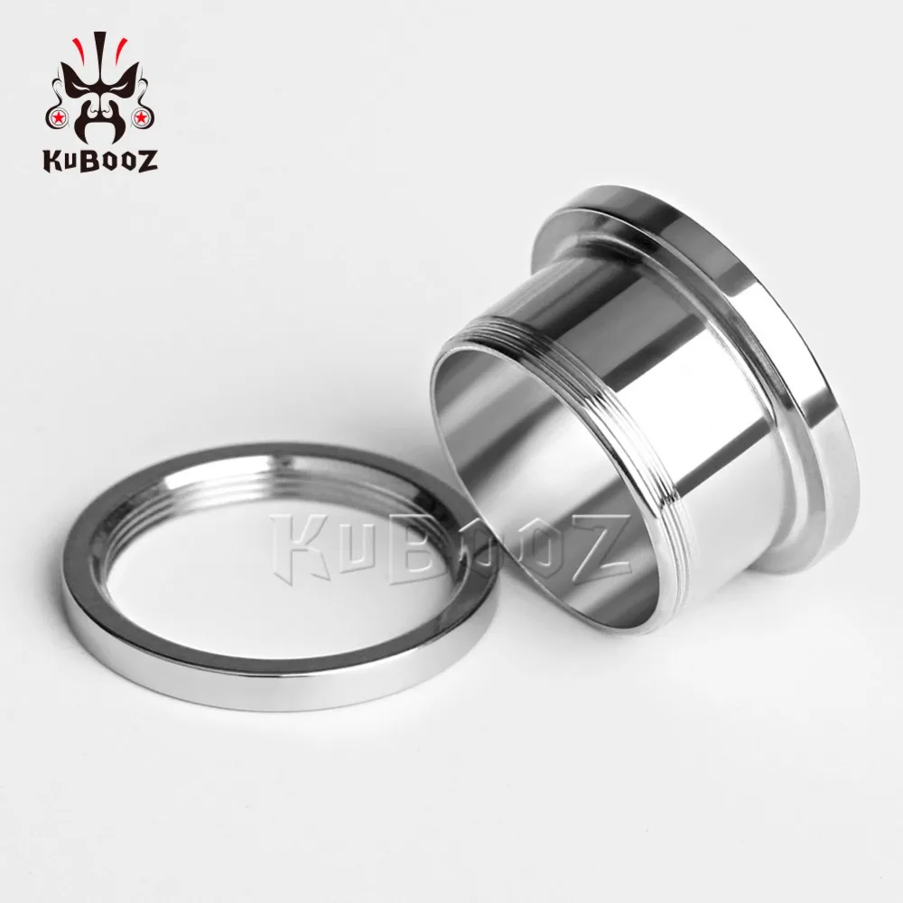 KUBOOZ беруши пирсинг туннели нержавеющая сталь шкив белая линия Винт удлинитель носилки Модные Украшения для тела серьги 2 шт
