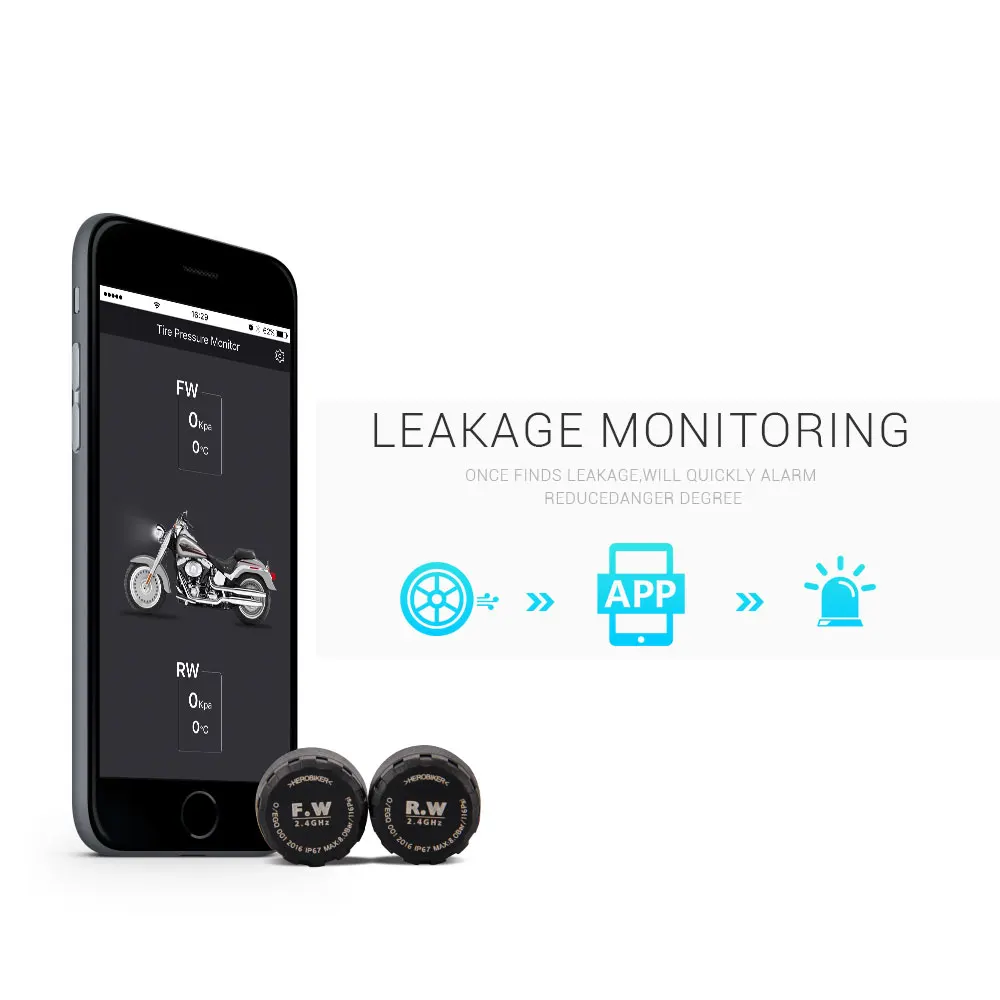 HEROBIKER мотоцикл Bluetooth система контроля давления в шинах TPMS мобильный телефон
