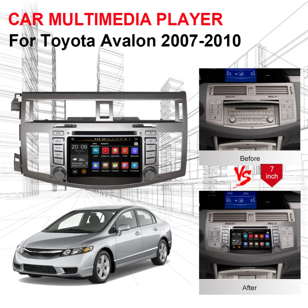 Android 9,0 Восьмиядерный 4 Гб ram Автомобильный gps навигатор для Toyota Avalon 2007 2008 2009 2010 CD DVD мультимедийный плеер Bluetooth Wifi