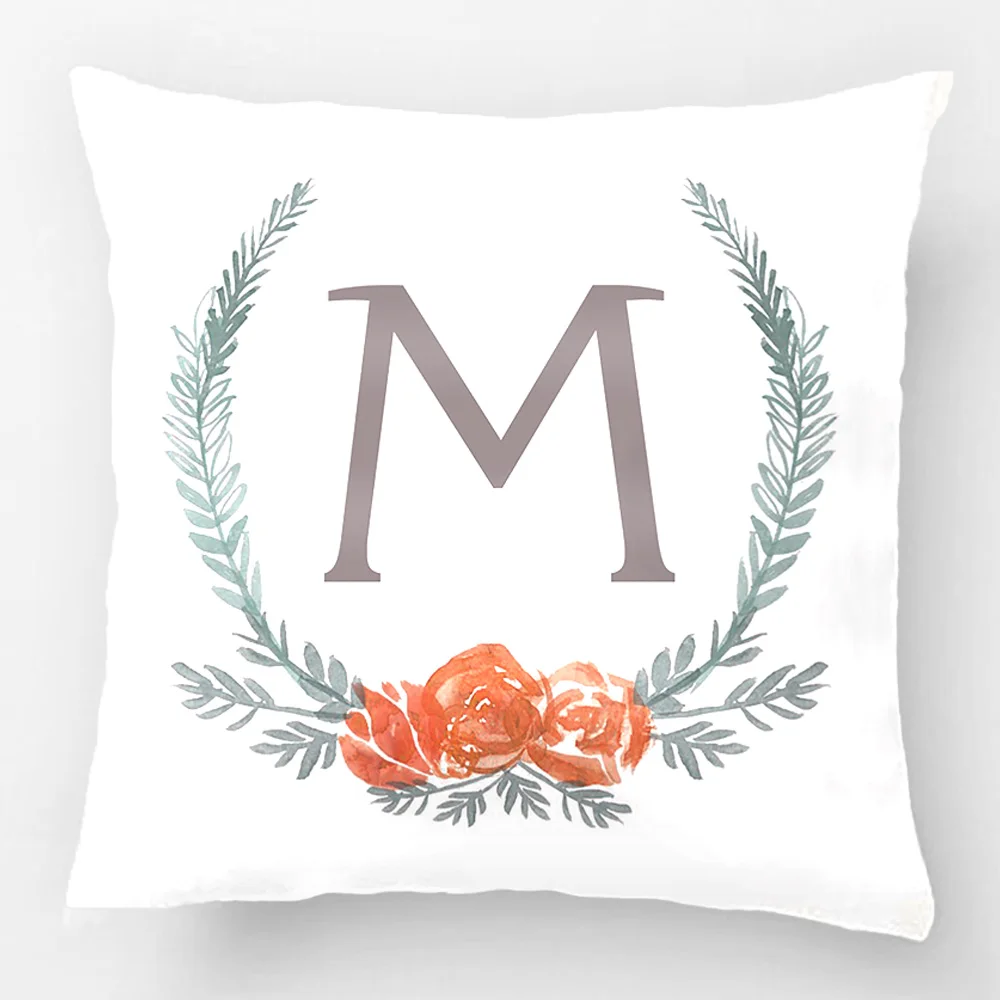 

Botanical Laurel Wreath Monogram Throw Pillow Case Decorative Cushion Cover Pillowcase Customize Gift By Lvsure For Sofa Seat