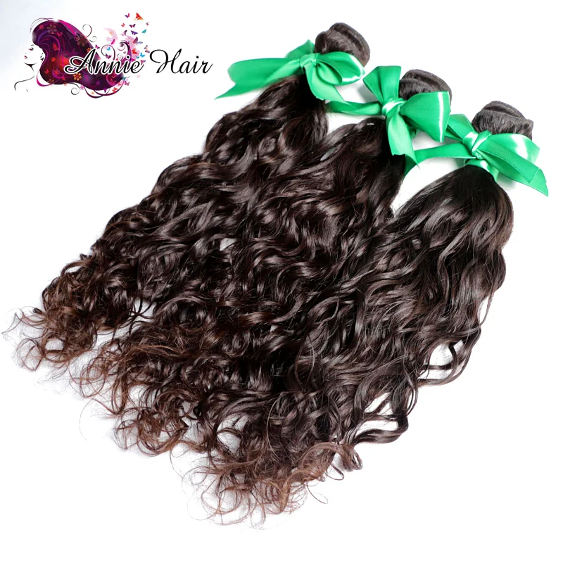 Али Люкс Малайзии Девы Волос Естественная Волна Класс 7А 3 шт./лот 100%