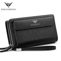 williampolo leather fashion clutch bag iphone 8 holder portemonnee men wallet 21 card holder wallet pl312