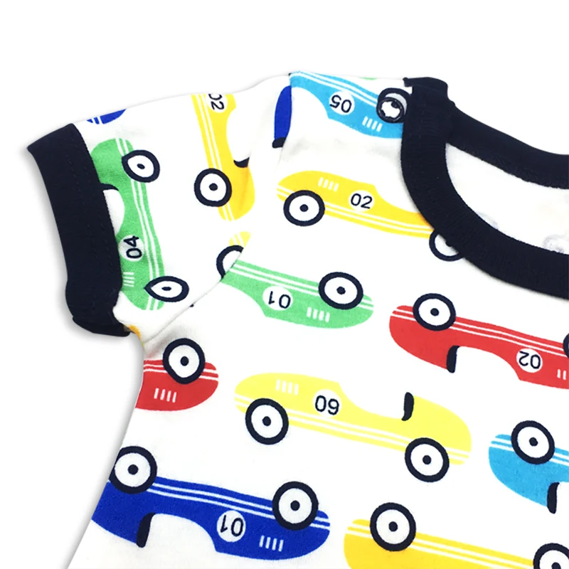 baby clothes 100% cotton short sleeve summer boy rompers toddler infant 0-24 months car kid clothing |
