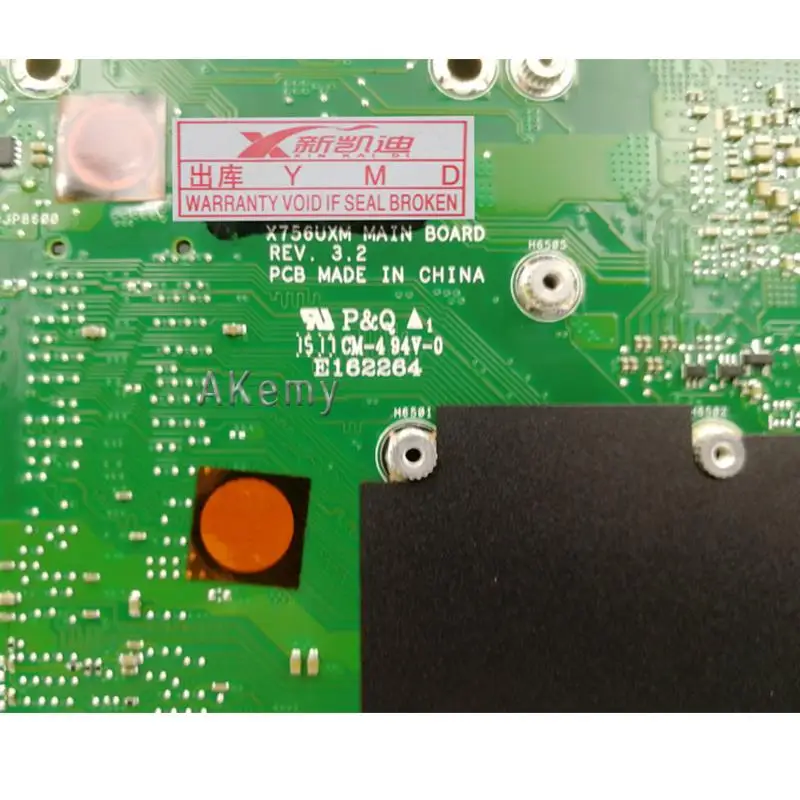 X756UQK Laptop motherboard For Asus X756UWK X756UQ X756UXM X756UV X756UVK mainboard 90NB0C30 R04000 2GB Graphic I3 7100U |Материнские