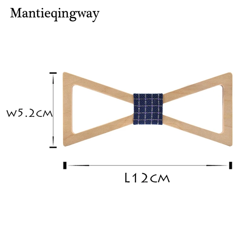 Mantieqingway модные однотонные деревянная бабочка горошек в полоску Галстуки для Для