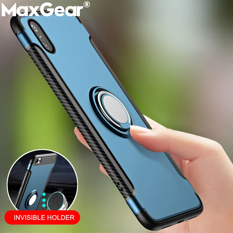 Роскошный противоударный защитный чехол для телефона iPhone X XR XS Max подставка с
