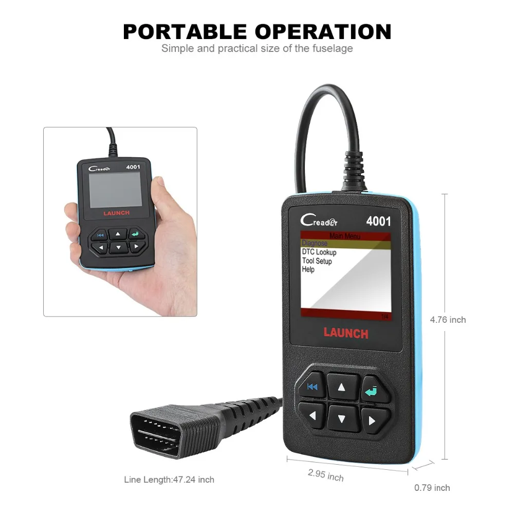 Запуск OBDII/EOBD сканер Creader 4001 код читателя автомобильной инструмент диагностики