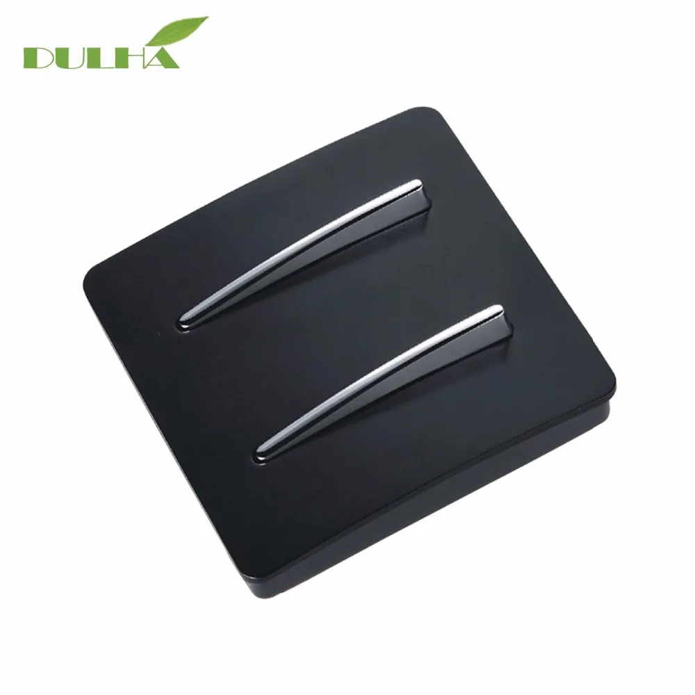 DULHA 2 Gang Way настенный выключатель света 10A 110 ~ 250V 220V электрическая кнопка Черный PC