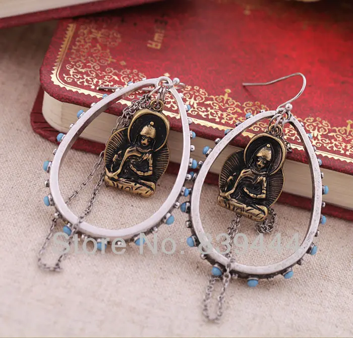 Новейшие Модные ювелирные изделия золотого цвета стеклянные серьги-капли |