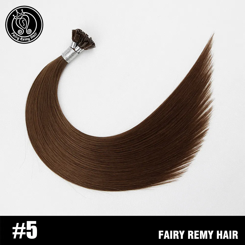 #5 Феи remy волосы 0,8 г/локон 1" Remy плоский кончик кератиновые человеческие волосы расширение европейские натуральные волосы на капсуле fusion волосы 50 s/pac - Цвет: #5