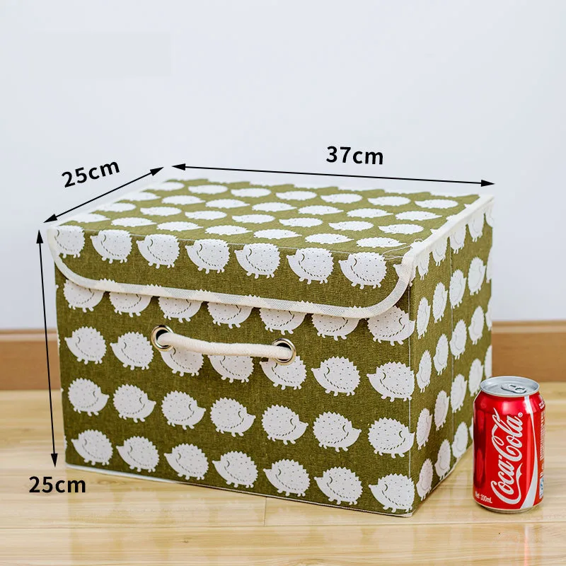 1 pcs Складной из хлопка и льна для хранения Коробка для хранения в доме Организация детские игрушки одежда, органайзер, хранилище, сумочка, контейнеры ящики Контейнер - Цвет: 1 pcs