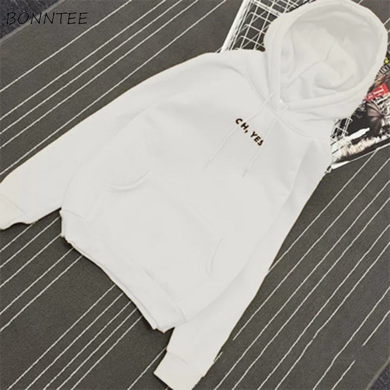 Hoodies Women Trendy Plus Velvet Warm Casual All-match Daily Kawaii Korean Long Sleeve Pocket Womens Sweatshirt Loose Student | Женская
