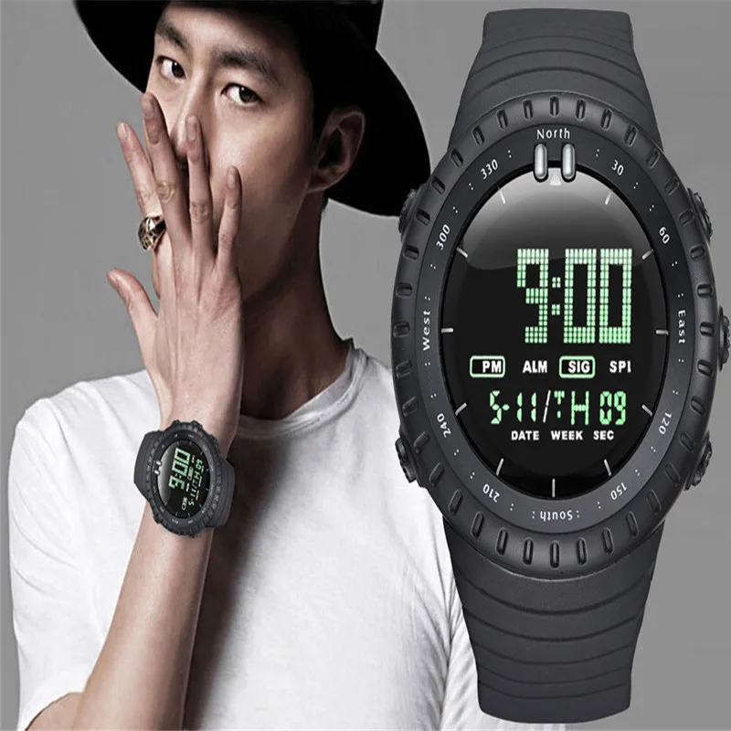 Новые роскошные спортивные часы, мужские Аналоговые Цифровые силиконовые спортивные наручные часы, мужские часы, высококачественные часы@ 50