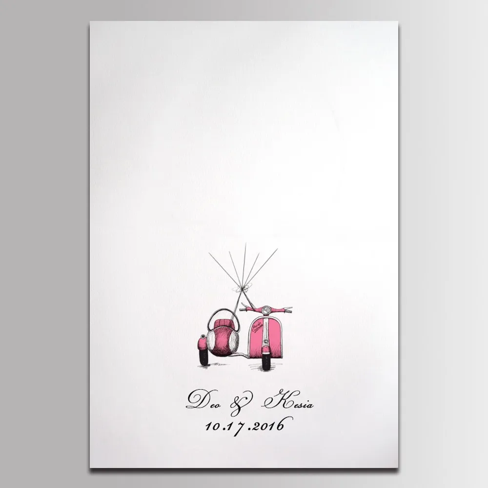 Персонализированная Свадебная Гостевая книга картина с отпечатком пальца