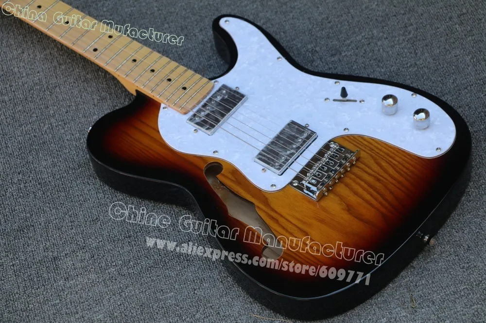 Классический магазин на заказ Thinline Роскошная электрогитара Ash F hole TL гитара