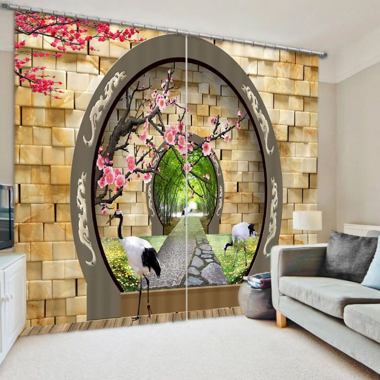 

Chinese Classical Courtyard Bedding Room Living Room Window Curtains