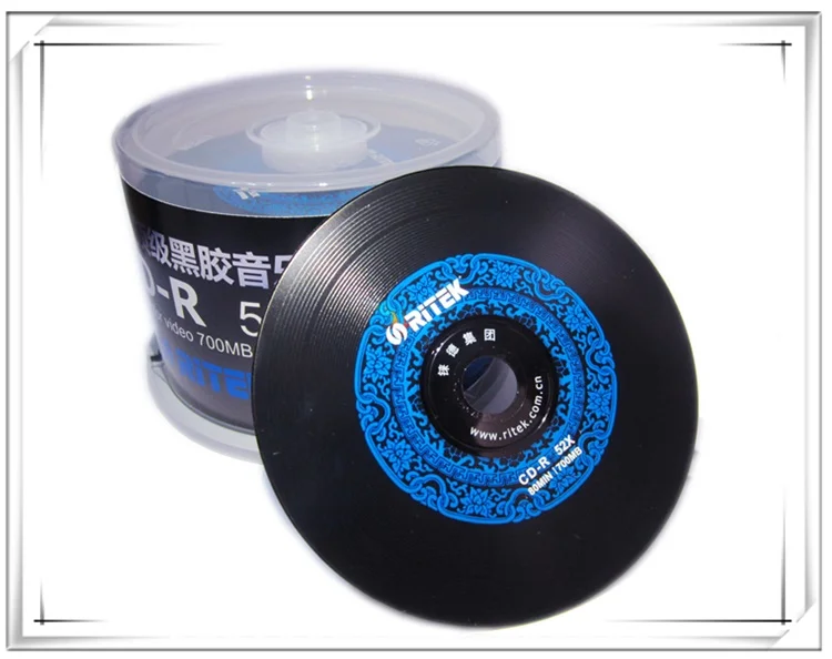 Оптовая продажа 50 дисков A + Ri-brand без рисунков 520х700 МБ черный/синий с рисунком для