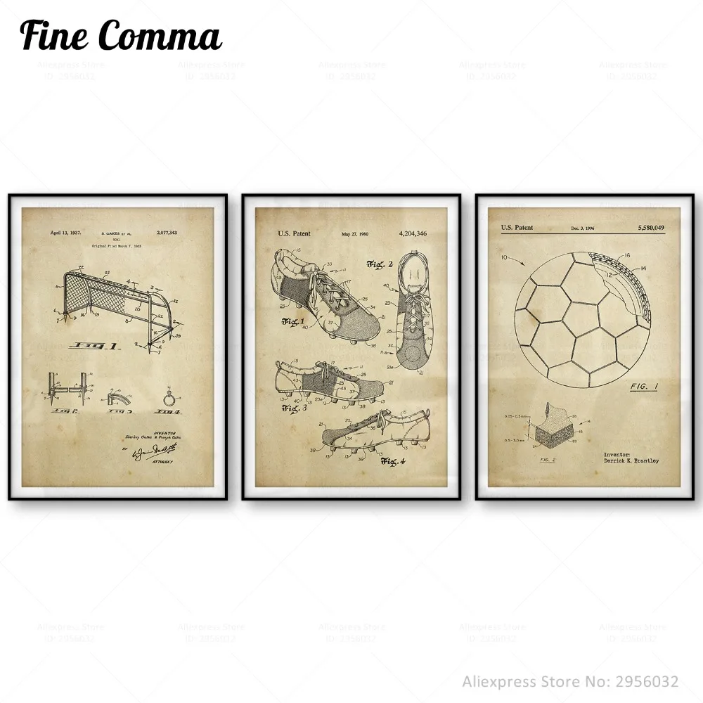 Футбол искусство патенты постеры футбол клипсы гол мяч настенное спортивный