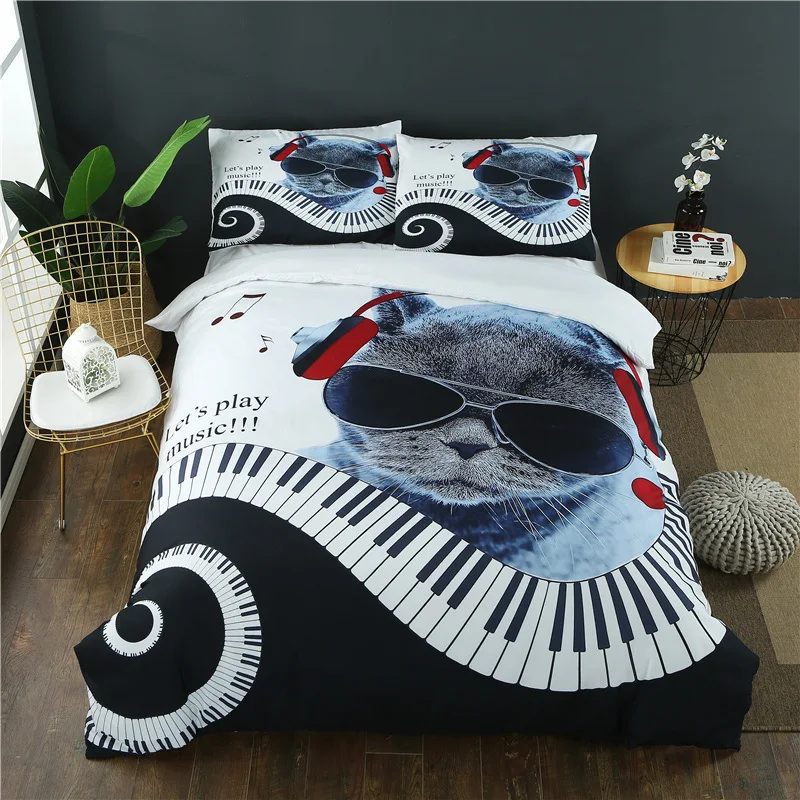 

Cartoon Cat Child Bedding Set Luxury Include Quilt Cover and Pillowcase King Size Queen Size and Full Size Comforter bedding set