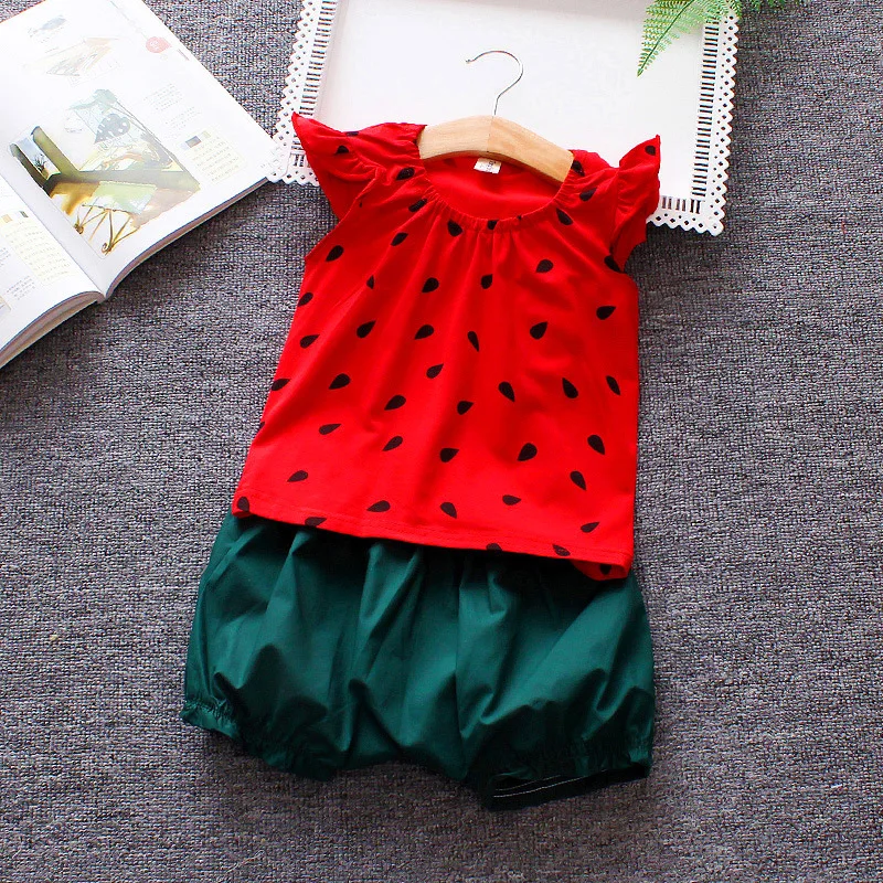 BibiCola/Коллекция 2019 года летние костюмы для маленьких девочек детская одежда