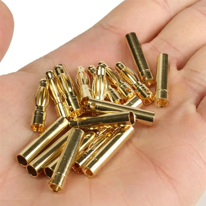 

10pair/lot 2.0mm 3.0mm 3.5mm 4.0mm Gold Bullet Banana Connectors Plug For ESC Battery Motor