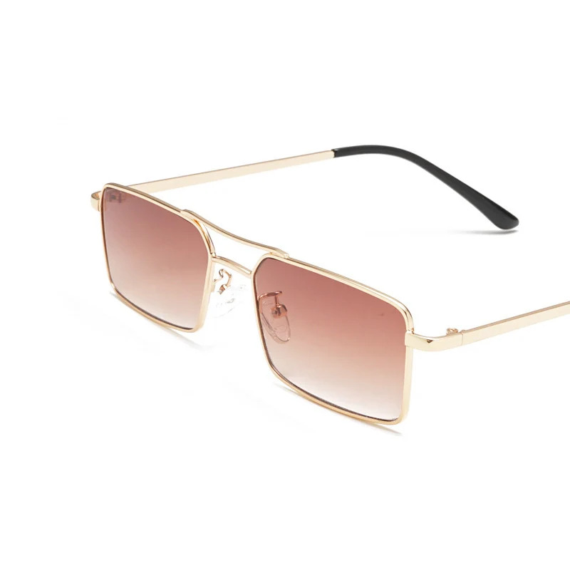 Мода прилив Квадратные Солнцезащитные очки личности ретро металлические