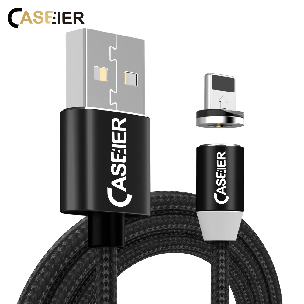 CASEIER 2 в 1 Магнитный USB кабель для iPhone Samsung м светодиодный зарядный мобильного