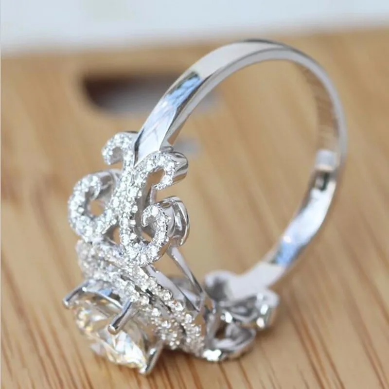 Vecalon, новинка, женское Ювелирное кольцо, круглая огранка, 2ct, AAAAA, циркон, Cz, 925 пробы, серебро, обручальное кольцо для женщин