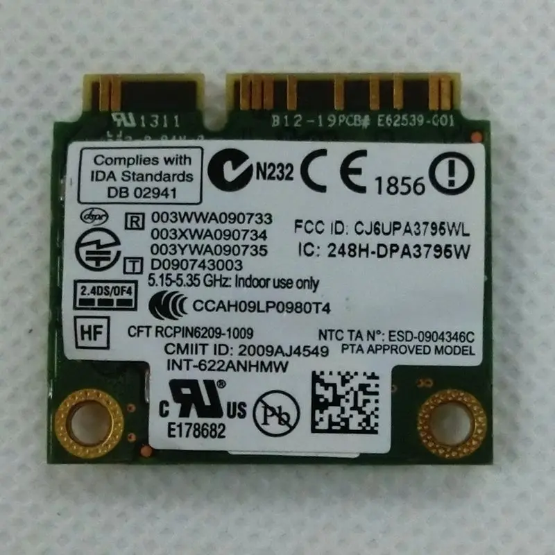 Intel Centrino Advanced N 6200 622ANHMW 6200AGN half Mini PCI E 300 Мбит/с Двухдиапазонная 2 4G/5 ГГц Wi Fi