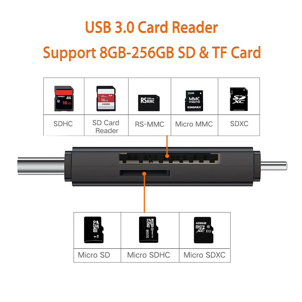 Устройство для чтения карт памяти USB 3 0 Lightning OTG флеш накопитель microSD TF карта