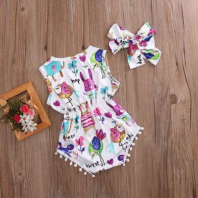 Милый комбинезон для маленьких девочек повязка на голову спортивный костюм с