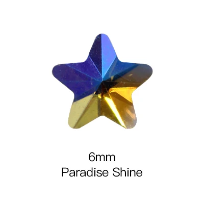 Paradise Shine 6mm 50 шт. Стразы для ногтей 3D украшения для дизайна ногтей стеклянные украшения для ногтей очаровательные принадлежности плоская задняя часть в форме звезды блестящее Стекло Камни - Цвет: Paradise Shine 6mm