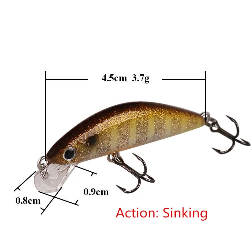 Блесна SMART Bait M006 45 мм 3 7 г погружная Рыболовная Приманка VMC крючок Iscas