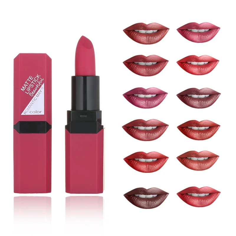 12 цветов Новый матовый бархатный глянцевый блеск для губ Губная помада