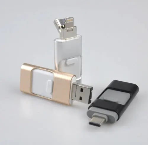 USB флеш-накопитель для iphone 16 ГБ, 32 ГБ, 64 ГБ. 128 ГБ, 256 ГБ, 4 в 1, многофункциональный USB 3,0 для iphone, iOS, type C, телефонов на Android