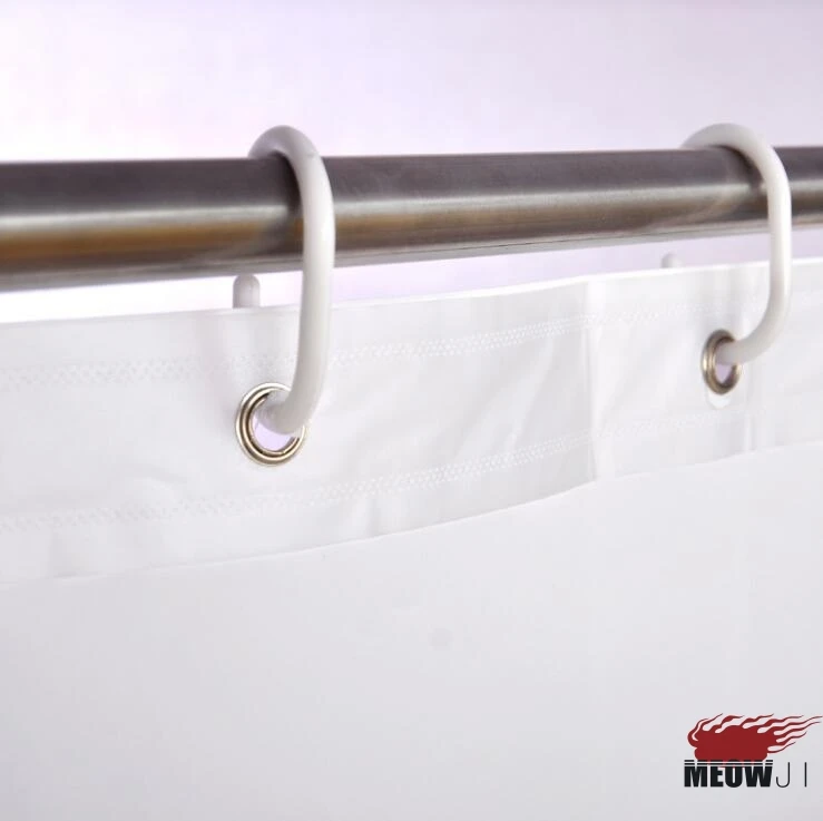 Горячая продажа белый PE Mildewproof занавеска для душа Водонепроницаемая с крючками