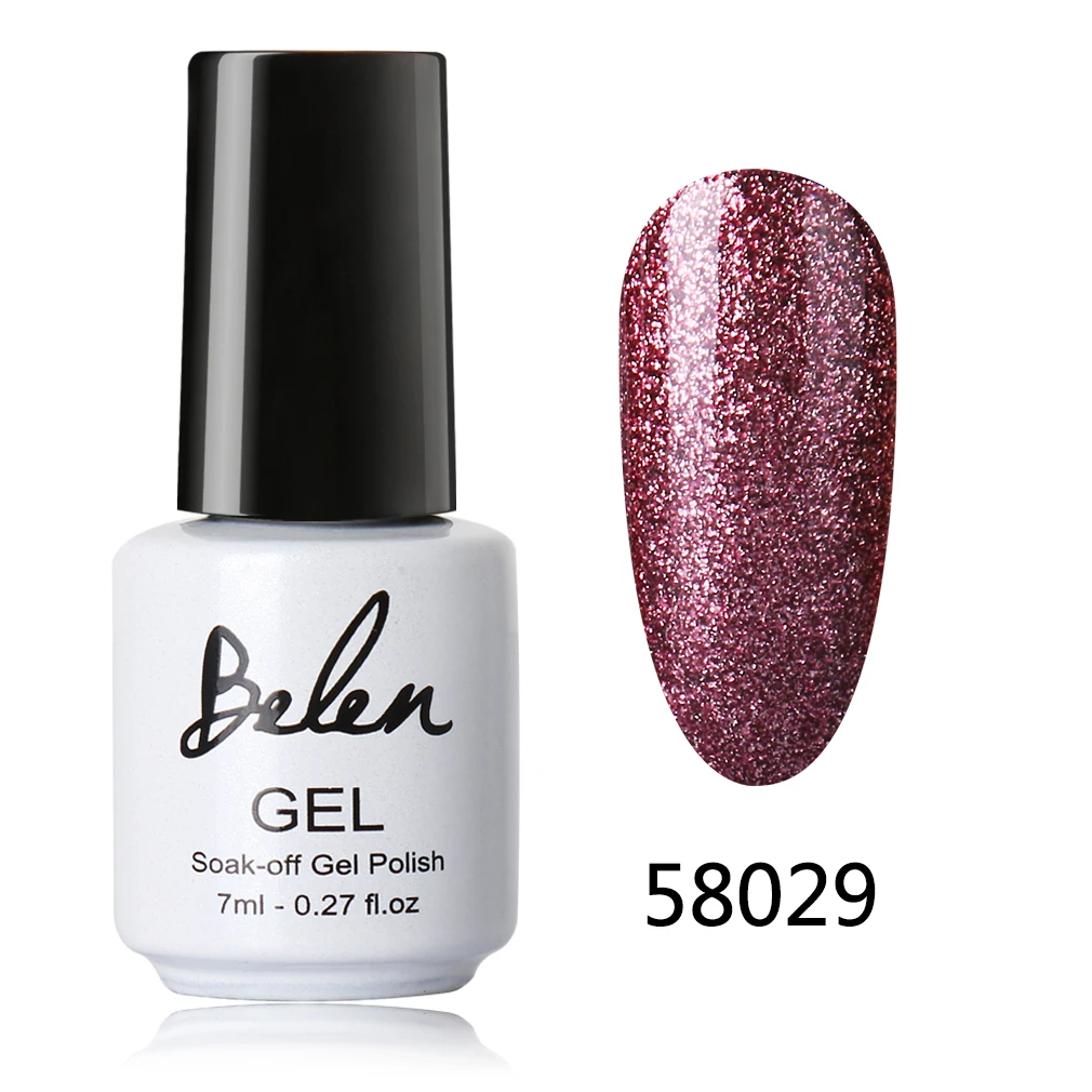 58029 Belen 7 мл Bling УФ-гель для ногтей Platinum лак для ногтей полуперманентный супер блестящий Блестящий лак с блестками - Цвет: 58029