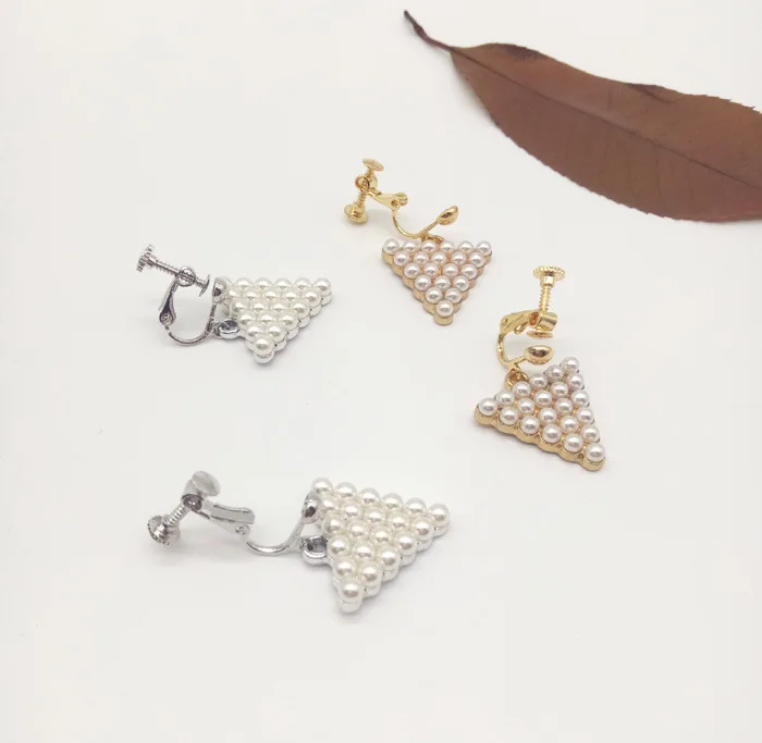 Женские серьги клипсы с искусственным жемчугом|Серьги-клипсы| |